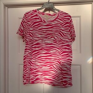 Short sleeved pink zebra Michael Kors tshirt